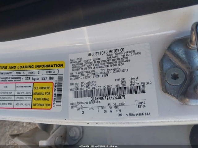 2019 FORD FUSION S 9