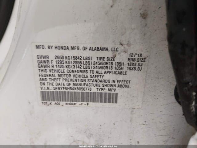 2019 HONDA PILOT EX-L 9