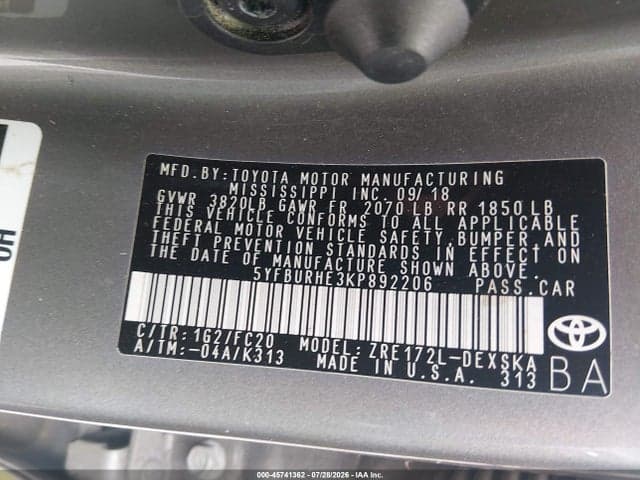 2019 TOYOTA COROLLA SE 9