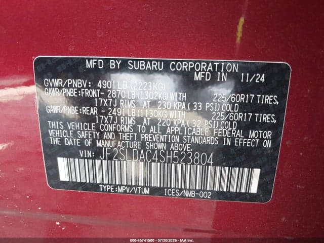 2025 SUBARU FORESTER 9
