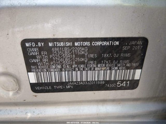 2018 MITSUBISHI OUTLANDER SE 9