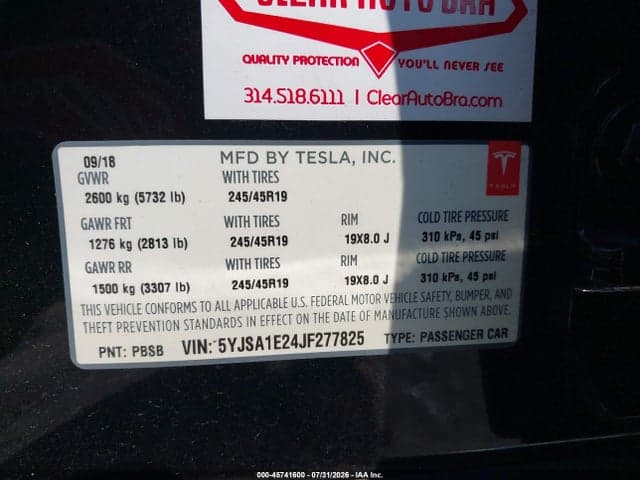 2018 TESLA MODEL S 100D/75D/P100D 9