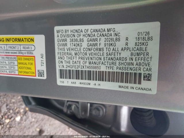 2026 HONDA CIVIC LX 9