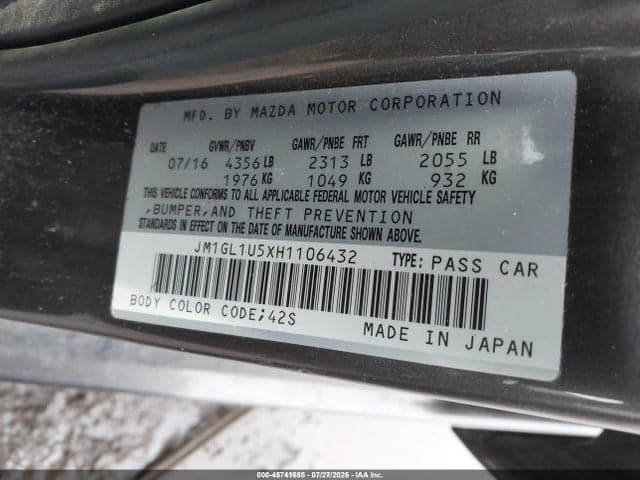 2017 MAZDA MAZDA6 SPORT 9