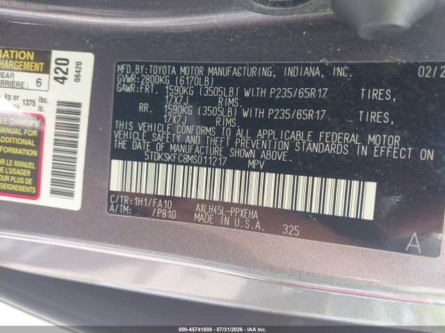 2021 TOYOTA SIENNA LE 9