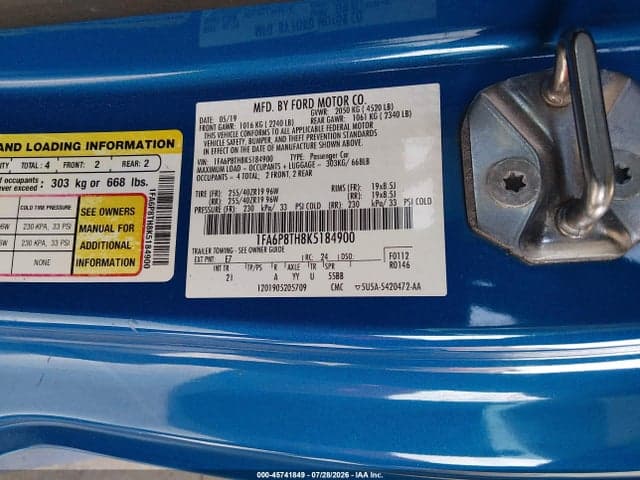 2019 FORD MUSTANG ECOBOOST 9