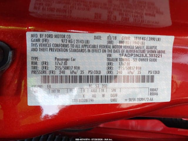 2018 FORD FOCUS TITANIUM 9