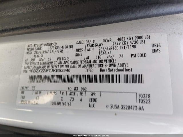 2018 FORD TRANSIT-350 XL 9