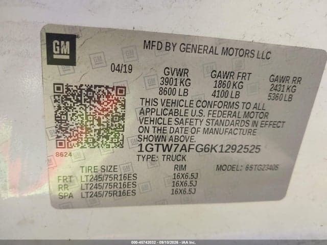 2019 GMC SAVANA 2500 WORK VAN 9