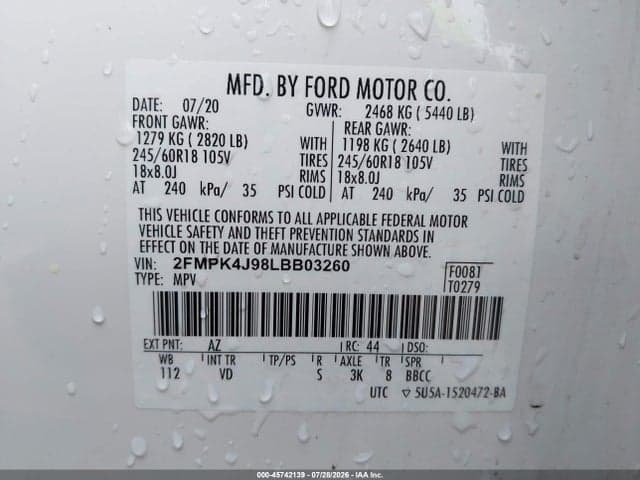 2020 FORD EDGE SEL 9