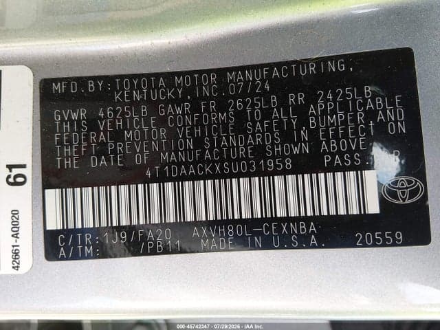 2025 TOYOTA CAMRY LE 9