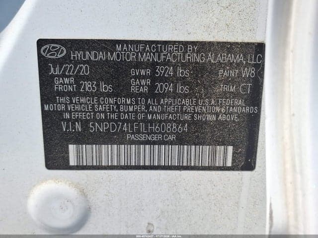 2020 HYUNDAI ELANTRA SE 9