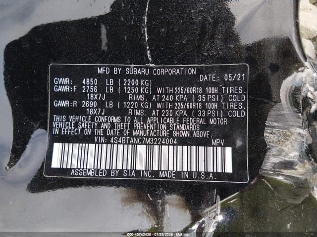 2021 SUBARU OUTBACK LIMITED 9