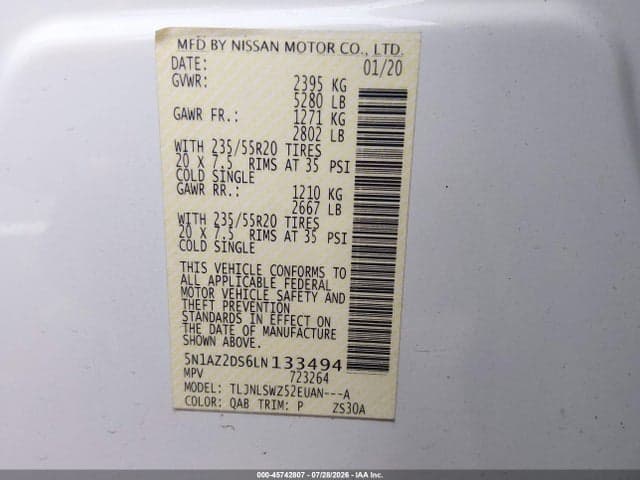 2020 NISSAN MURANO PLATINUM INTELLIGENT AWD 9