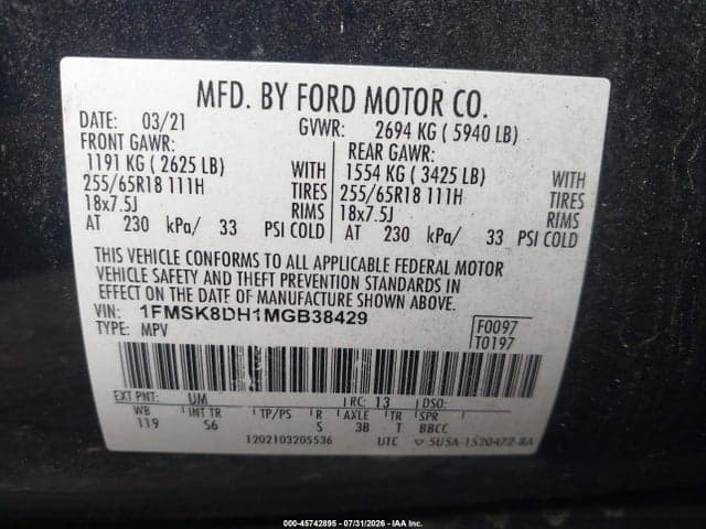 2021 FORD EXPLORER XLT 9