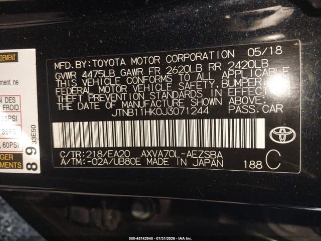 2018 TOYOTA CAMRY SE 9