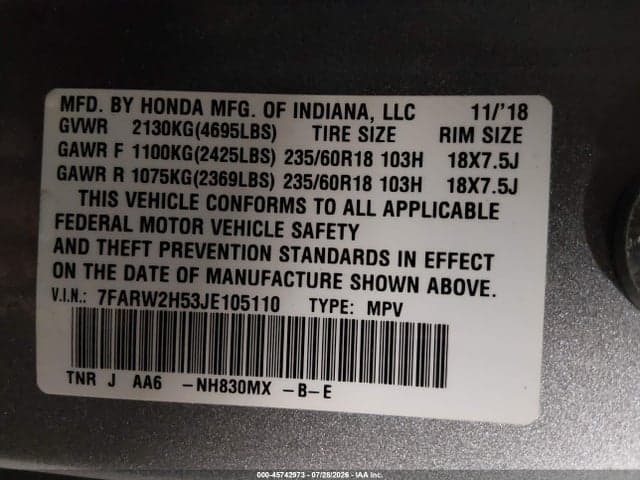 2018 HONDA CR-V EX 9