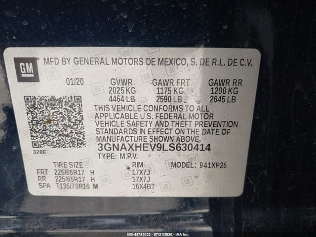 2020 CHEVROLET EQUINOX FWD LS 9