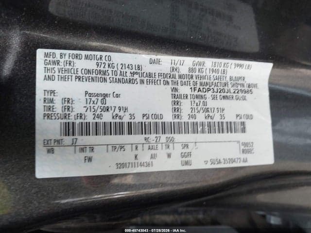 2018 FORD FOCUS TITANIUM 9