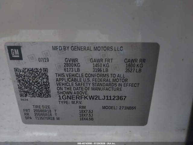 2020 CHEVROLET TRAVERSE FWD LS 9