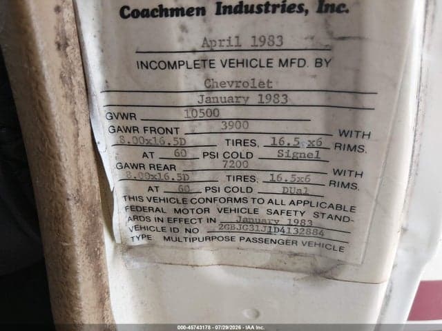 1983 CHEVROLET G30 8