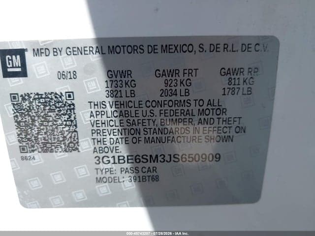 2018 CHEVROLET CRUZE LT AUTO 9