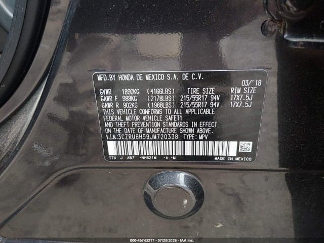 2018 HONDA HR-V EX 9
