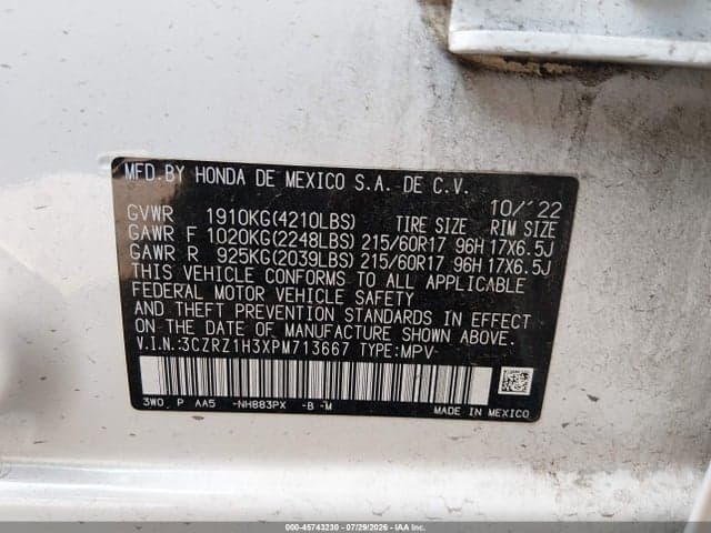 2023 HONDA HR-V 2WD LX 9