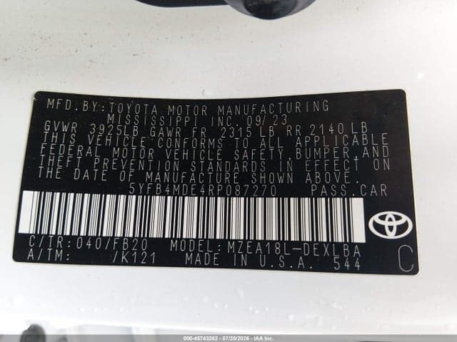 2024 TOYOTA COROLLA LE 9
