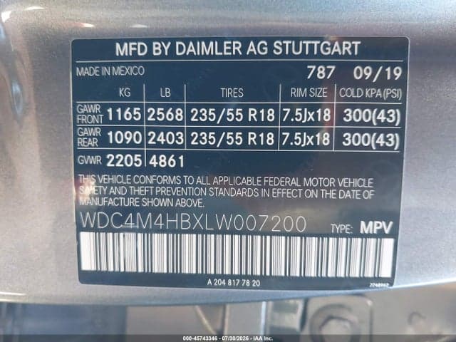 2020 MERCEDES-BENZ GLB 250 4MATIC 9