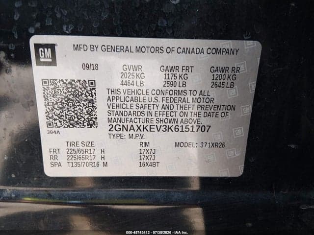2019 CHEVROLET EQUINOX LT 9