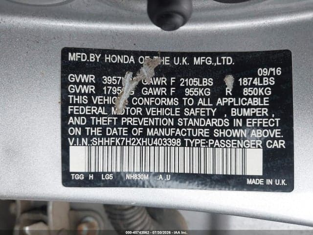 2017 HONDA CIVIC LX 9