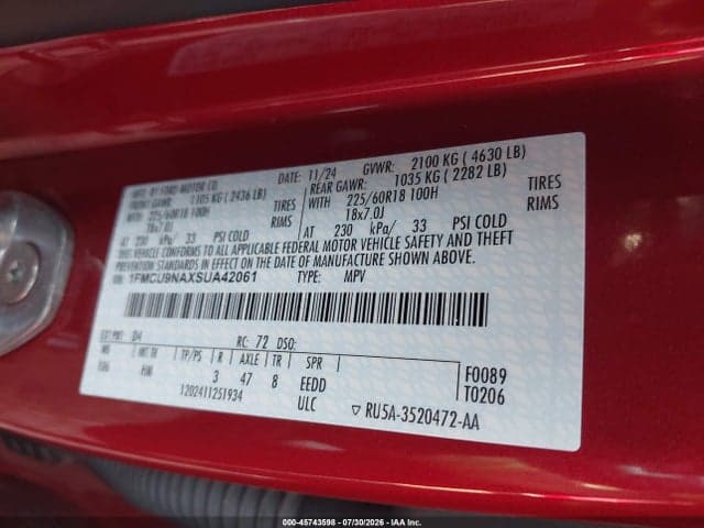2025 FORD ESCAPE ST-LINE SELECT 9