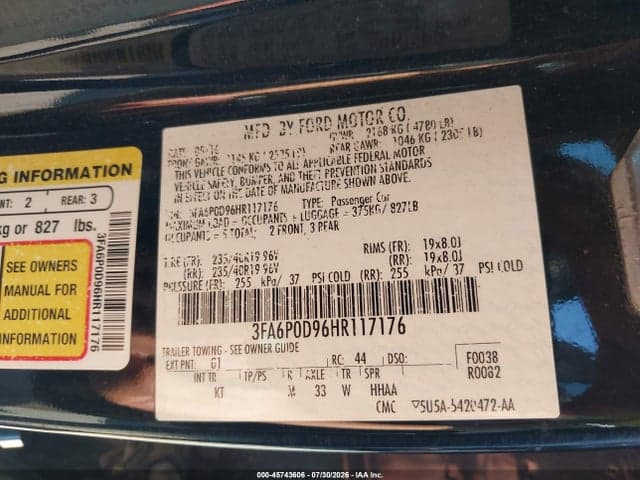 2017 FORD FUSION TITANIUM 9