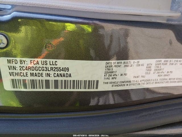 2020 DODGE GRAND CARAVAN SXT 9