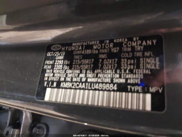 2020 HYUNDAI KONA SEL 9