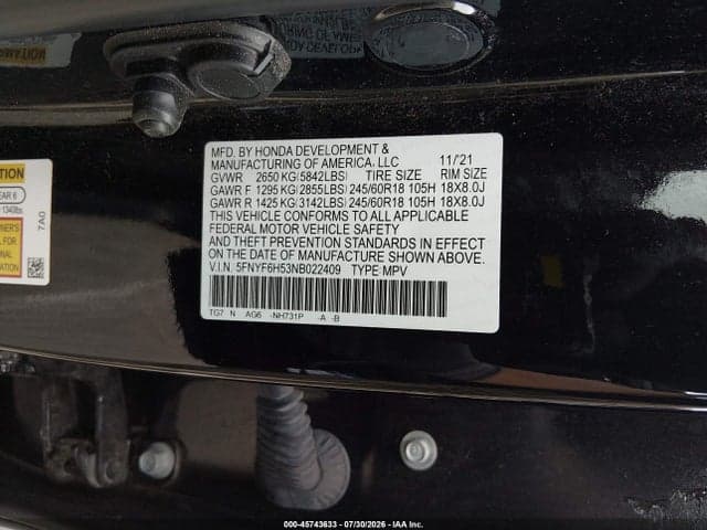 2022 HONDA PILOT AWD EX-L 9