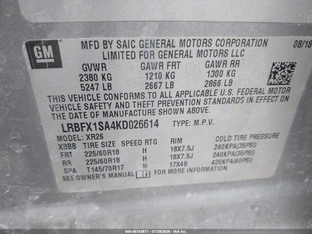 2019 BUICK ENVISION AWD PREFERRED 9