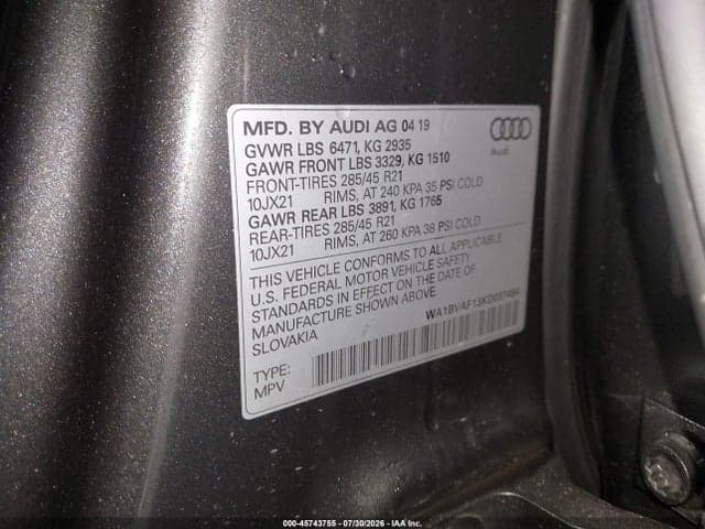 2019 AUDI Q8 55 PREMIUM 9