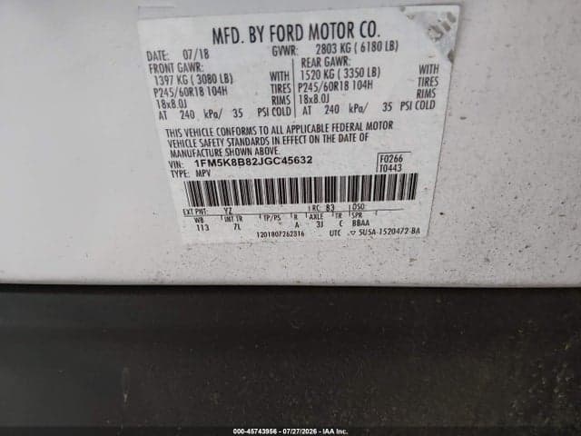 2018 FORD EXPLORER 9