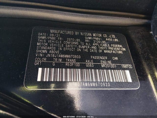 2021 NISSAN ROGUE SPORT S AWD XTRONIC CVT 9