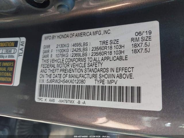 2019 HONDA CR-V EX 9