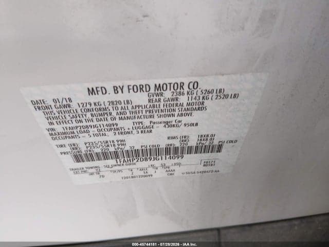 2018 FORD TAURUS SE 9