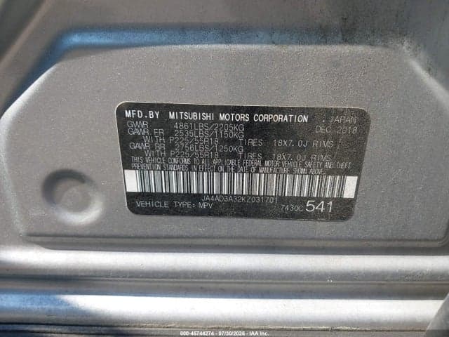 2019 MITSUBISHI OUTLANDER SE 9