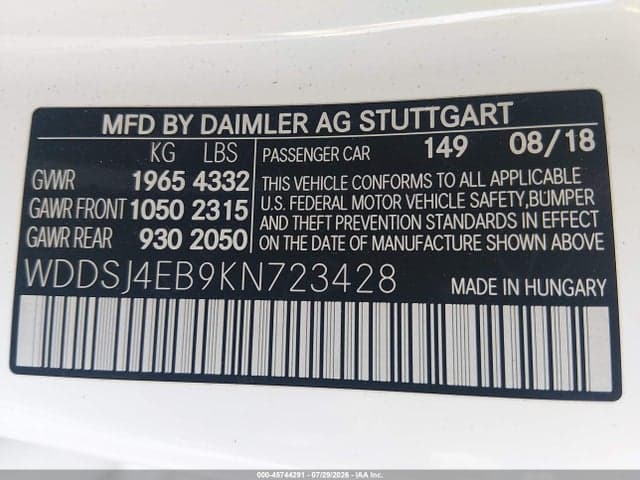 2019 MERCEDES-BENZ CLA 250 9