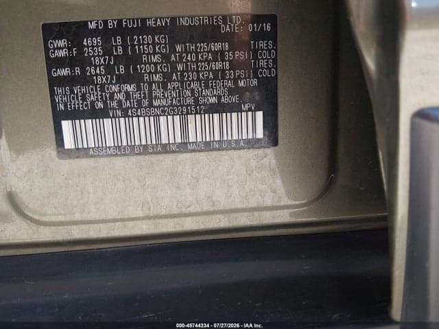 2019 SUBARU OUTBACK 2.5I PREMIUM 9