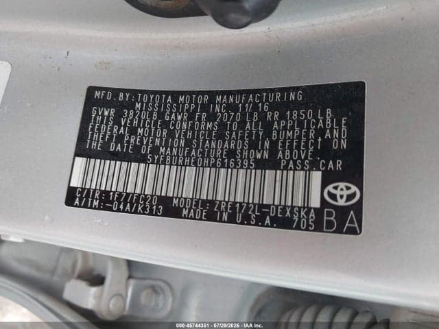 2017 TOYOTA COROLLA SE SPECIAL EDITION 9