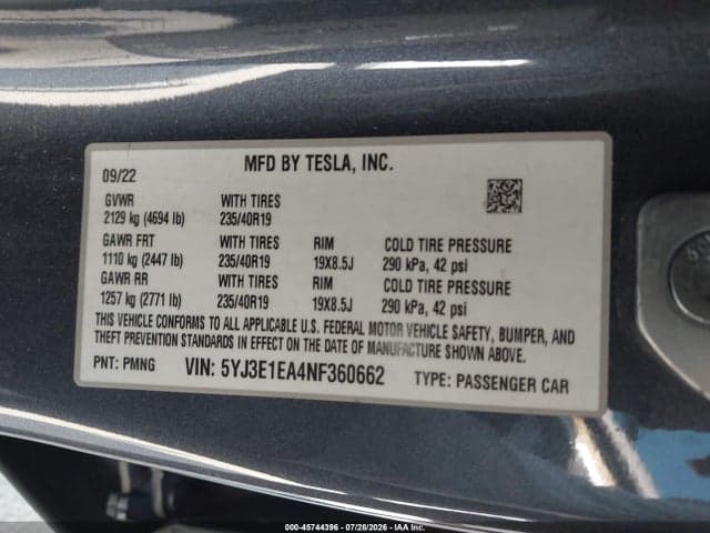 2022 TESLA MODEL 3 REAR-WHEEL DRIVE 9