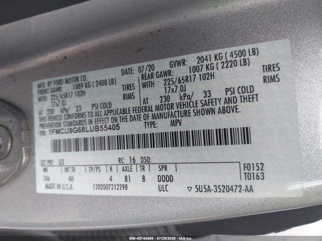 2020 FORD ESCAPE SE 9