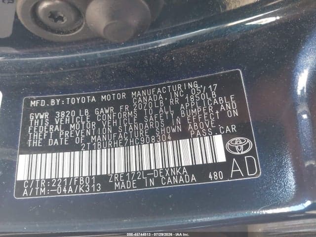 2017 TOYOTA COROLLA LE 9